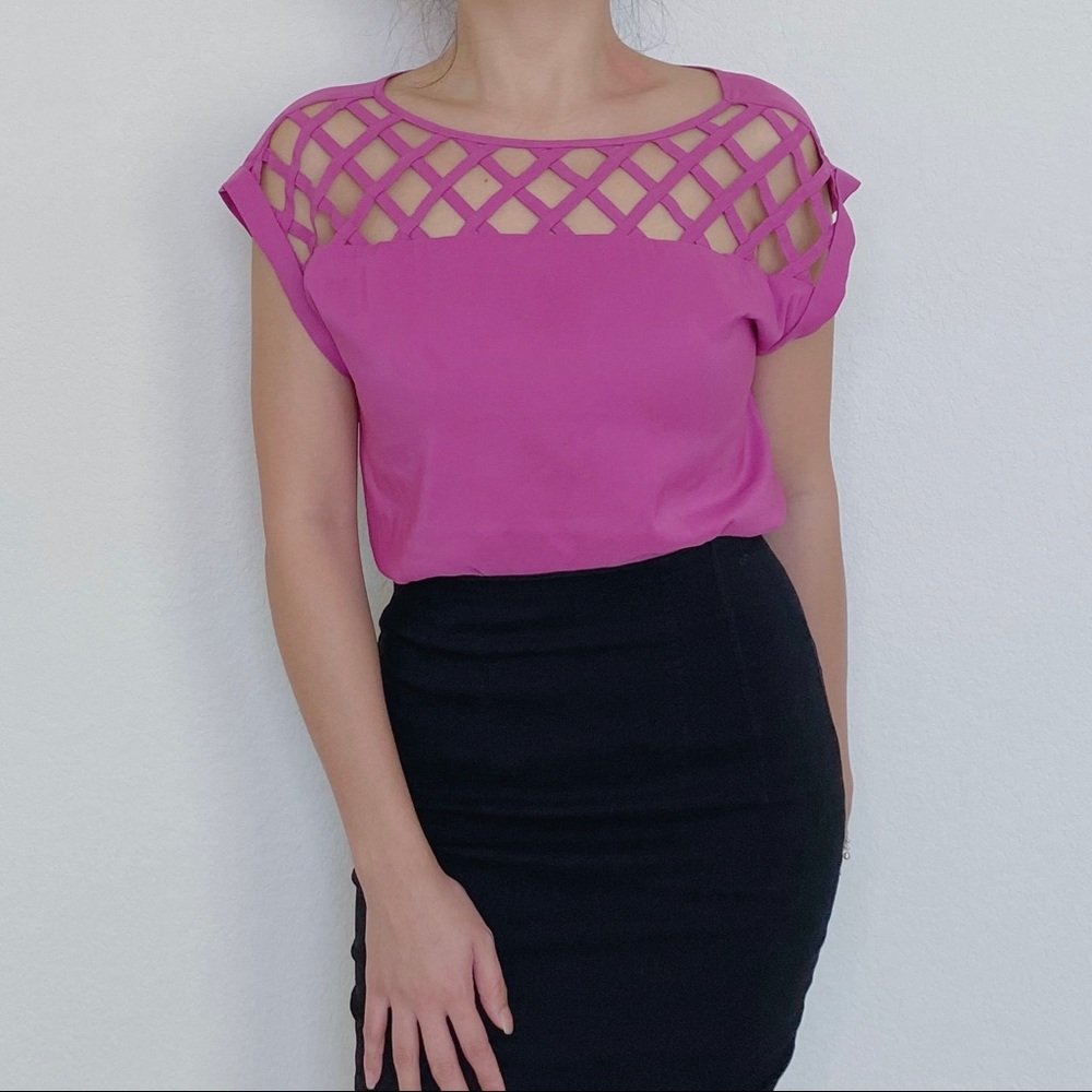 Magenta Netted Top